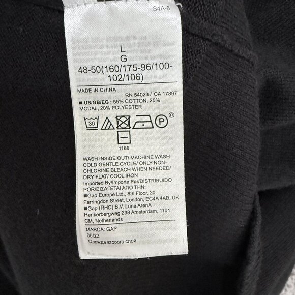 Gap Easy Pullover Cotton Modal blend Vneck sweater Black - Picture 7 of 8